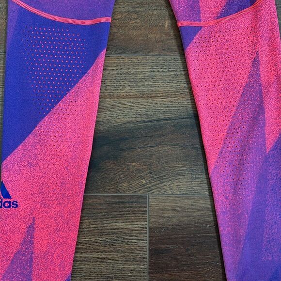 Adidas Alphaskin Graphic Mid Rise Training Tights SignalPink/TeamRoy size small - Picture 10 of 14